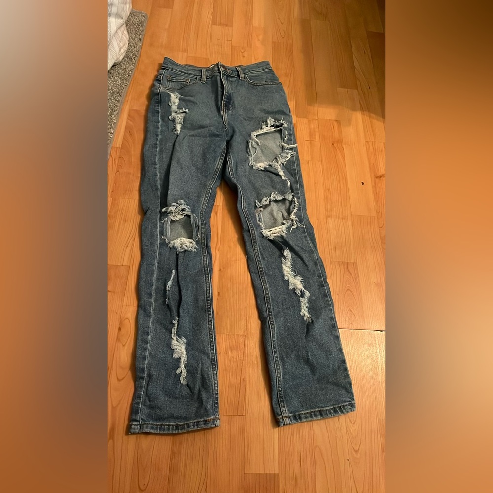Distressed Mom Jeans